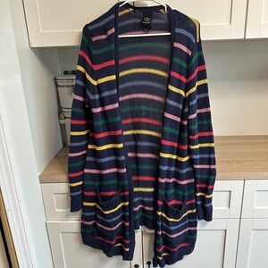 Torrid Universe Doctor Who Womens 0X Rainbow Knit Cardigan Soft Colorful Cozy